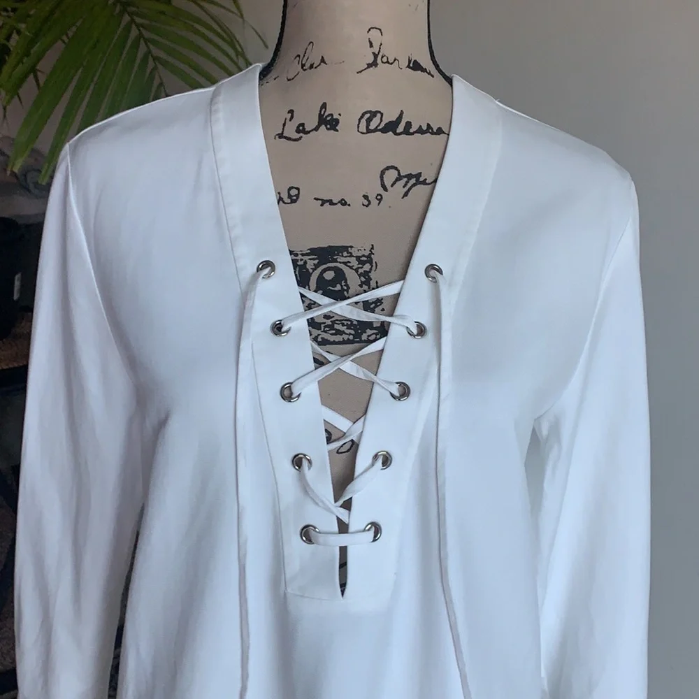 & Other Stories Dress Mini Lace Up White 10
